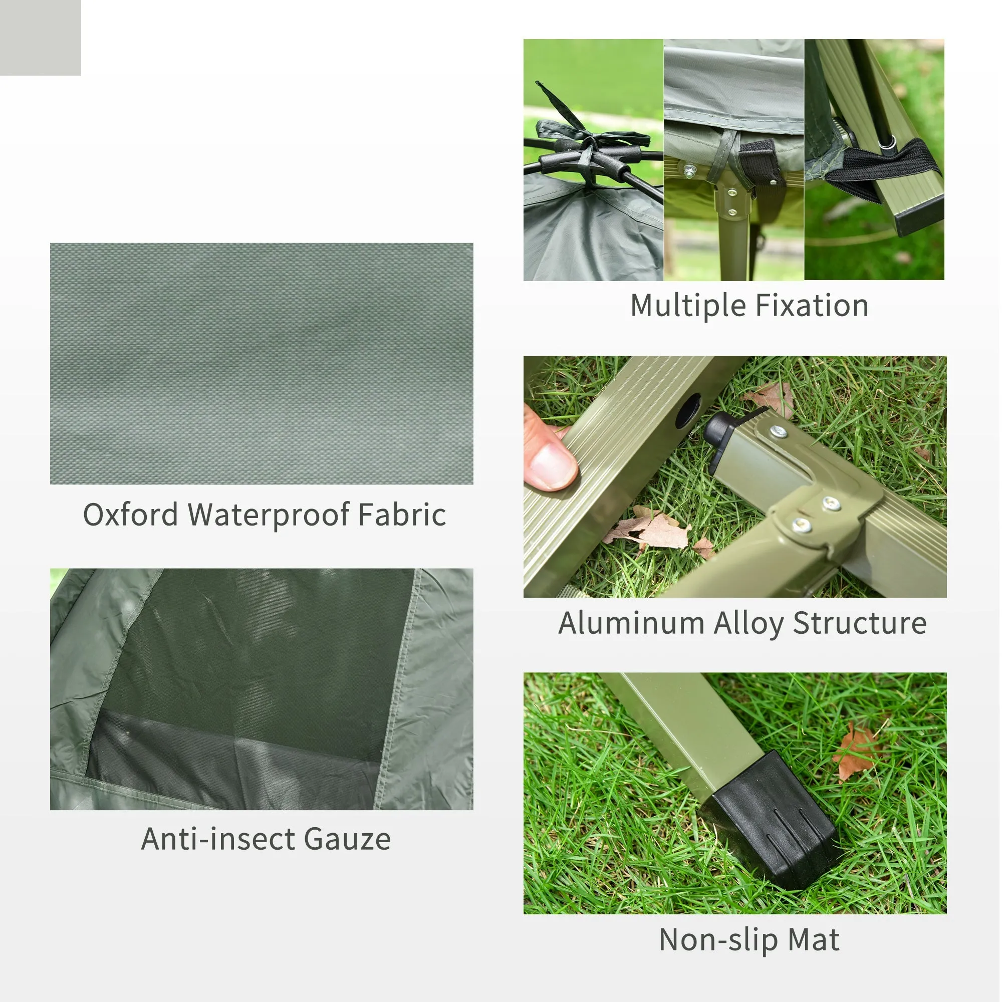 1-person Foldable Camping Tent W/ Sleeping Bag-Army Green