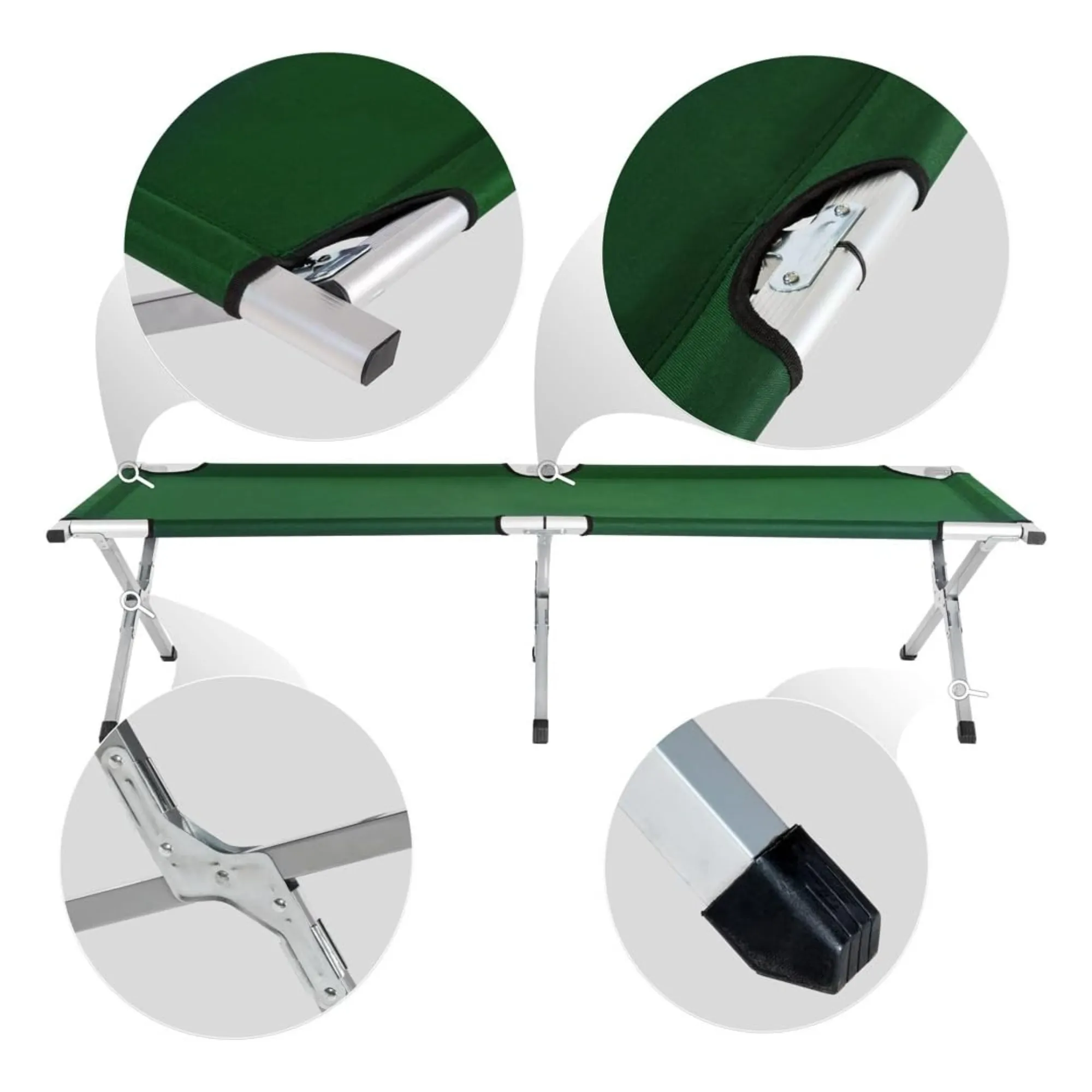 183.5X42.5X62.5Cm Outdoor Foldable And Portable Camping Cot Bed Jg20375230 Green