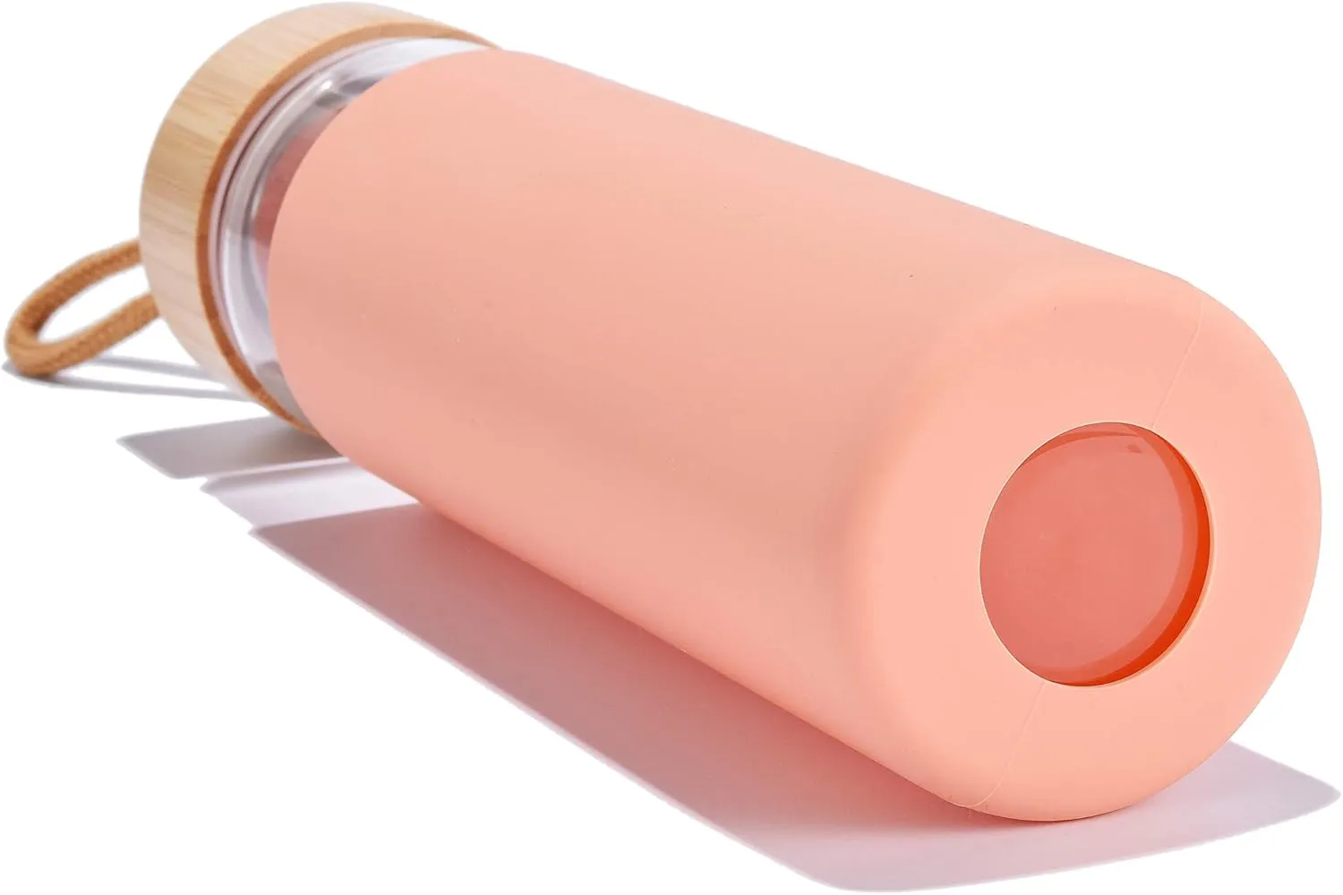 20 Oz Borosilicate Glass Water Bottle with Bamboo Lid and Silicone Sleeve  Reusable BPA Free Drinking Bottle with Lids - Cute Bottle for Women - Glass Shaker Bottle (Dahlia)