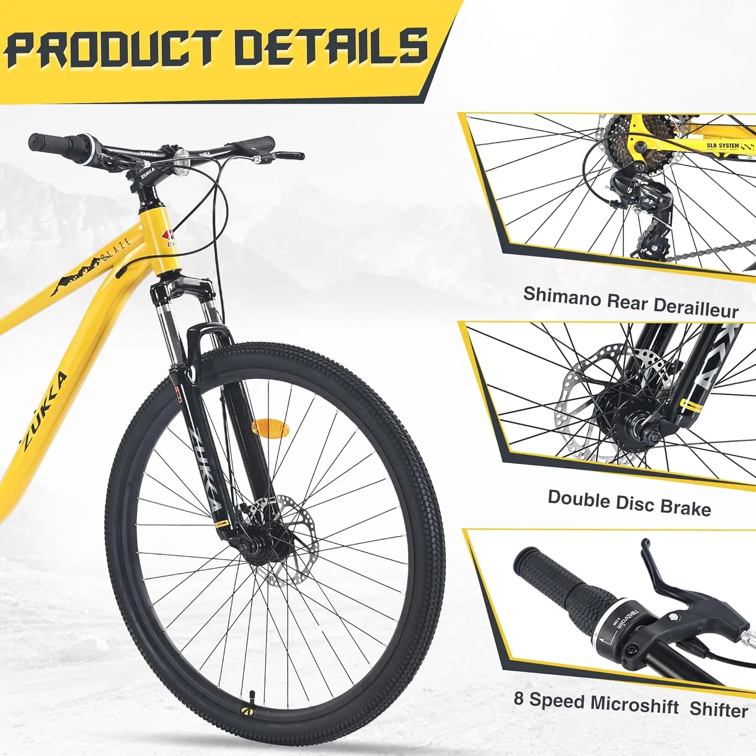 27.5/29 Inch Mountain Bike, Single Speed/ 8 Speeds MTB, Steel Frame, Front Suspension Fork, Disc Brake Bicycle for Women Men Adult,Multi Color