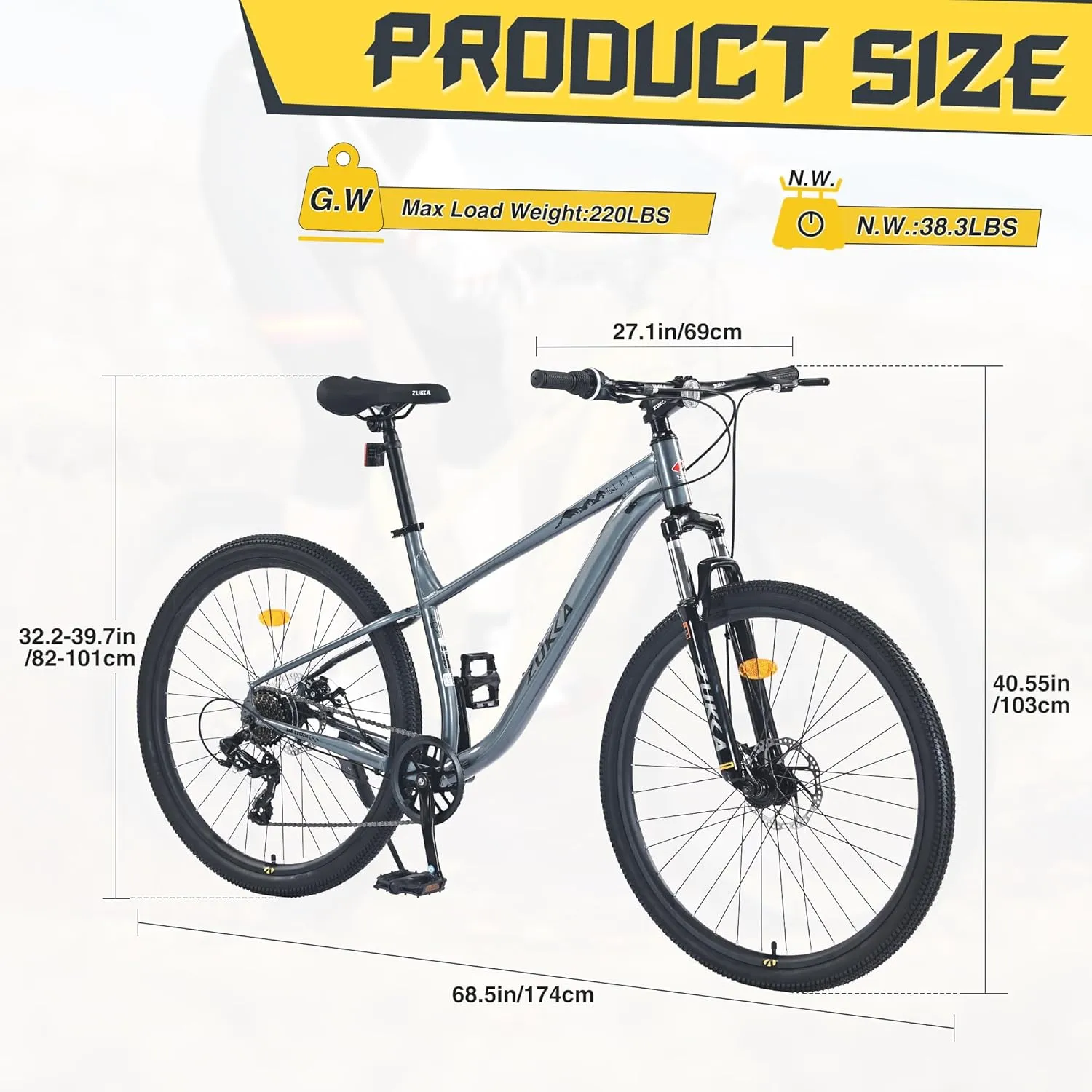 27.5/29 Inch Mountain Bike, Single Speed/ 8 Speeds MTB, Steel Frame, Front Suspension Fork, Disc Brake Bicycle for Women Men Adult,Multi Color