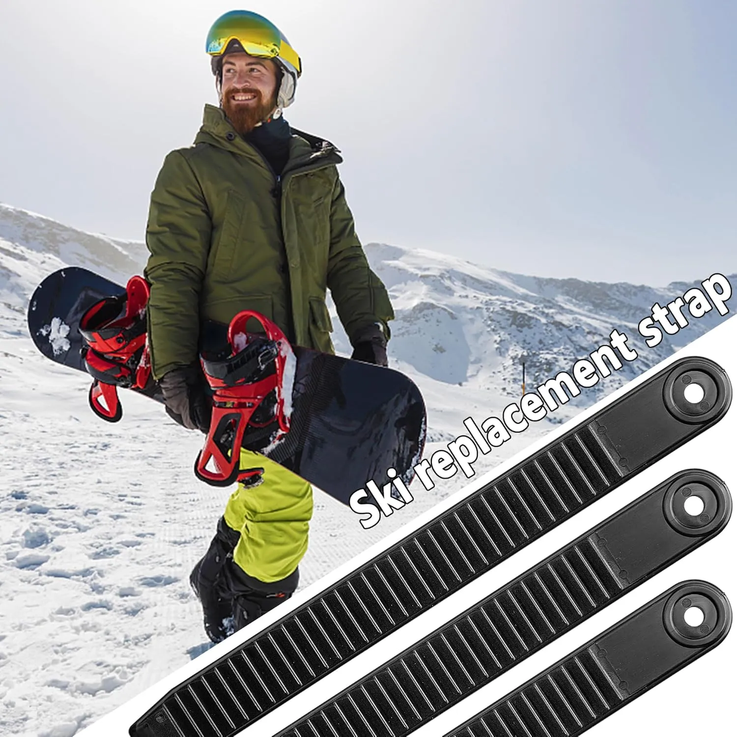 6Pcs/10Pcs Snowboard Ankle Ladder Strap Binding-7.9 x 0.8 Inch Snowboard Binding Ladder Straps-Snowboard Ladder Strap Binding Replacement