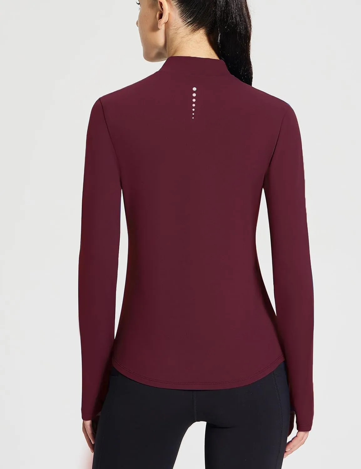 baleaf Women's Thermal Long Sleeve Shirts Fleece Turtleneck Top Warm Undershirts with Detachable Neck Gaiter Thumbholes