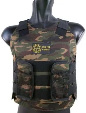 BBTac Airsoft Protection Vest, Padded Cushion (Woodland Camo)