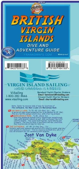 British Virgin Islands Dive Guide BVI Waterproof Map Map  May 31, 2021