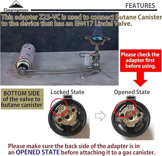 Campingmoon Gas Adapter with Tripod Z23-VC