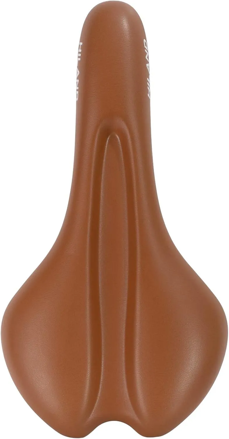 DRBIKE Comfortable Bike Seat for Men & Women, Adult Bike Saddle with Soft Foam, Wide Bicycle Saddle Replacement Universal Fit for MTB, Road, Cruiser & Indoor Bike, Waterproof, Brown/Black/Gray/White