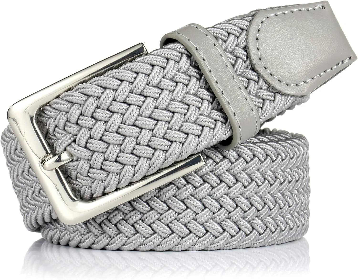 Elastic Braided Belt, 1 3/8", Woven Stretch Belt for Golf Casual Jeans Shorts Pants