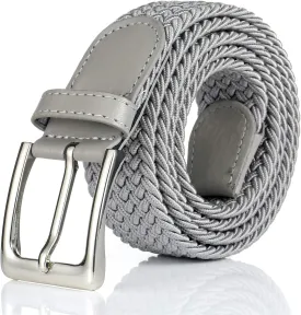 Elastic Braided Belt, 1 3/8", Woven Stretch Belt for Golf Casual Jeans Shorts Pants