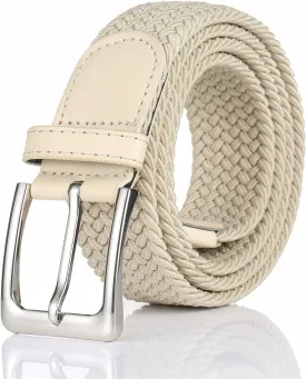 Elastic Braided Belt, 1 3/8", Woven Stretch Belt for Golf Casual Jeans Shorts Pants