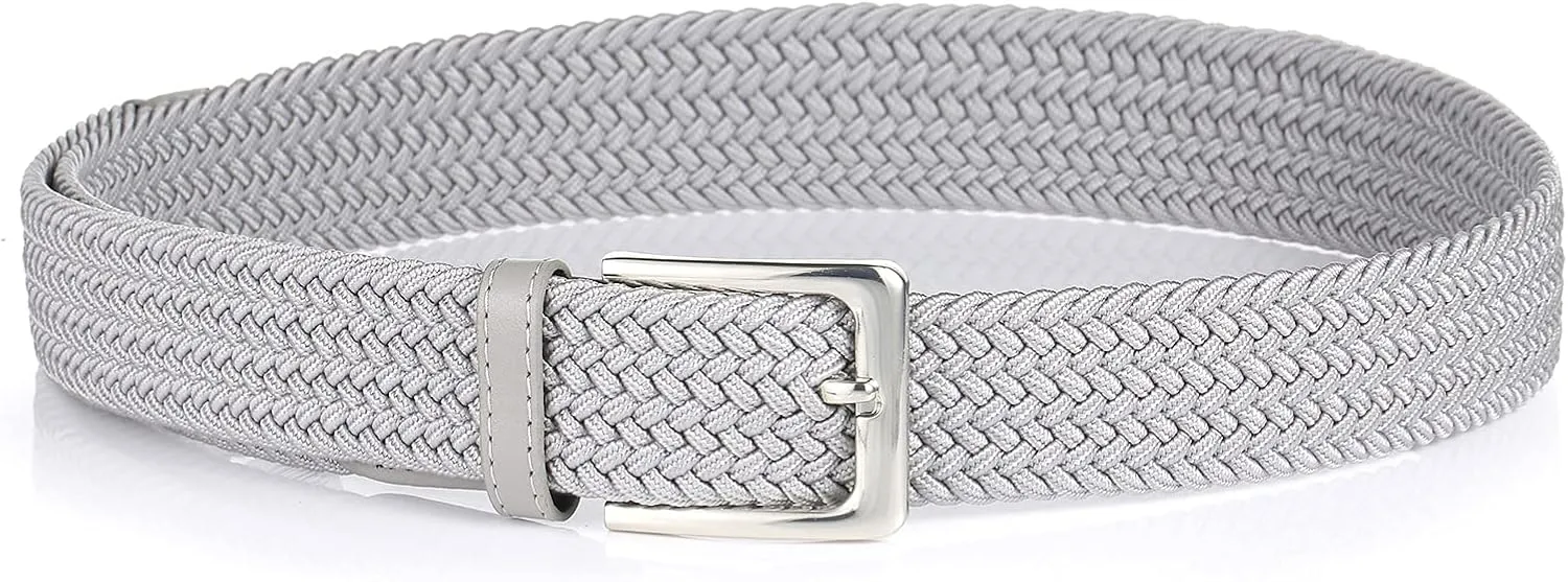 Elastic Braided Belt, 1 3/8", Woven Stretch Belt for Golf Casual Jeans Shorts Pants