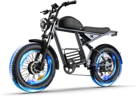 Electric Bike for Adults with Peak 3000W Dual Motor,Max 38MPH & 70MileMoped ebikes with 23.4AH Battery,20" Fat Tire Commuting Off Road Mountain Ebike