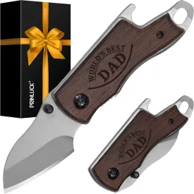 Fathers Day Dad Gifts, Wood Folding Knife, Gifts for Dad Fathers Day Birthday Daily Use, Small Gadget Tool for Everyday Carry, Box Cutter Gift from Daughter Son