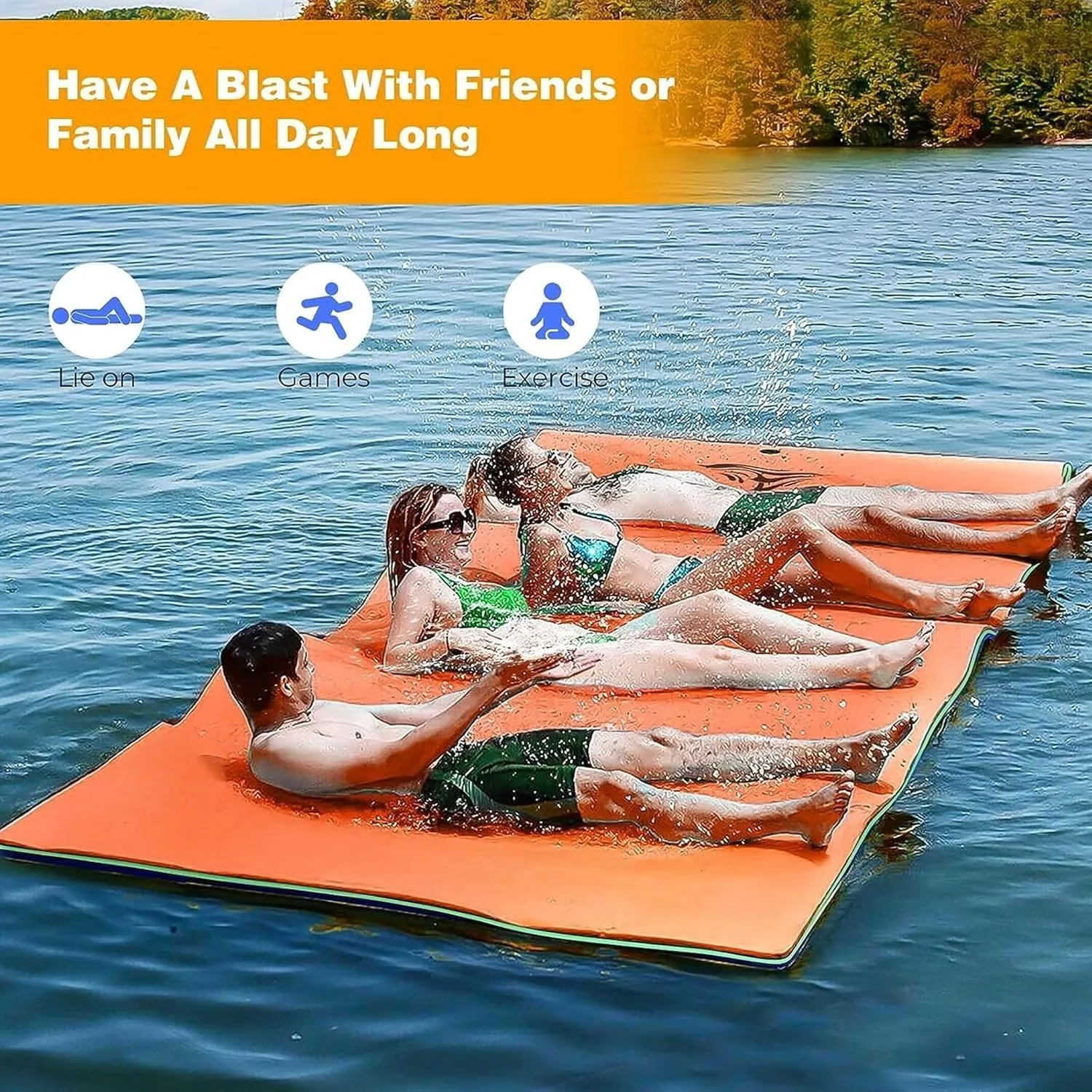 Floating Mat, Floating Water Mat, Floating Water Foam Pad Bouncy Tear Resistant Foam Mat Roll Up Floating River Rafts for Pool Beach Lake Ocean