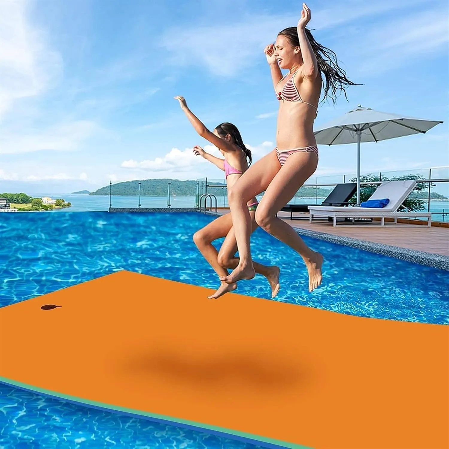 Floating Mat, Floating Water Mat, Floating Water Foam Pad Bouncy Tear Resistant Foam Mat Roll Up Floating River Rafts for Pool Beach Lake Ocean