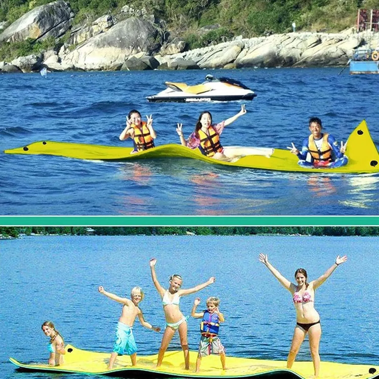 Floating Mat, Floating Water Mat, Roll-Up Floating Island River Rafts for Pool Lake Ocean Boat