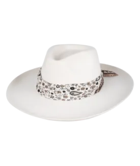 Goulburn Womens Wide Brim Fedora White