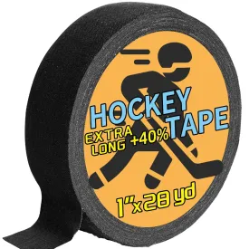 Hockey Tape, Multipurpose Cloth Tape Grip Tape for Lacrosse Stick, Baseball & Softball Bats, Rackets, Pullup Bars, Gardening Tools, Gym, Sports Handle (Black)