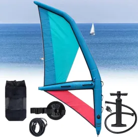 Inflatable Sail, Paddle Board Sail, Professional Windsurf Sail with 360 Rotatable Base, Visualization Window and Inflatable Pump, for Wind Surfing, Exploring, Portable and Compact