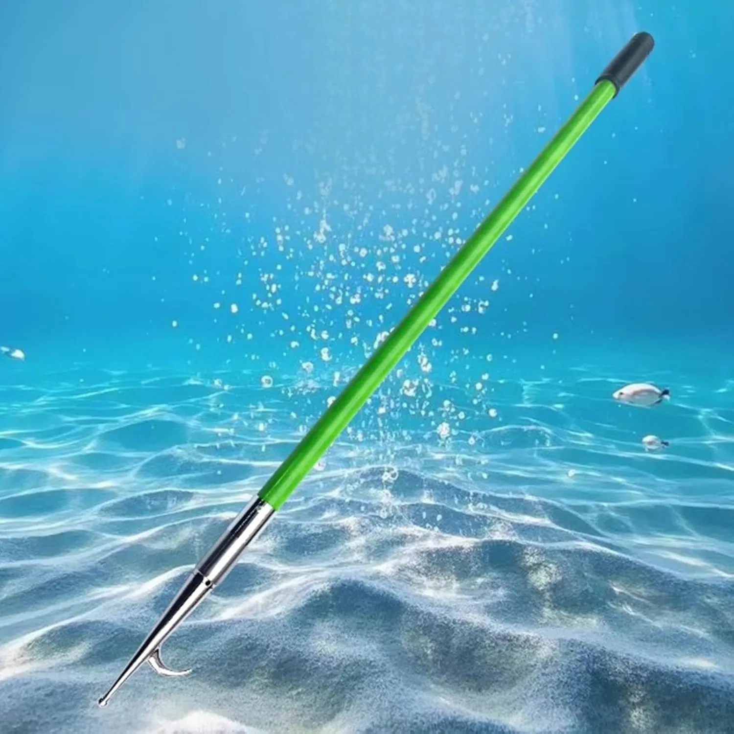 Katzowen 3/2 /1 M Long Portable Rescue Poles with Removable Stainless Steel Hook,  Green Push Pole for Boat, Life Raft/Boat/Yacht/Motorboat/Pool Water Salvage Tools