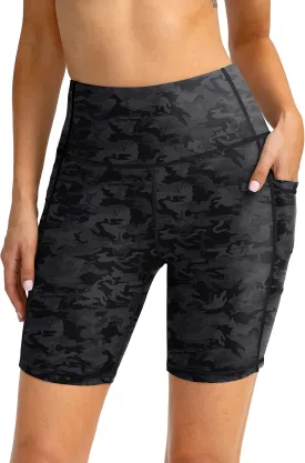 Kayrth Women's 7" High Waisted Swim Shorts with Side Pockets UPF50  Board Swimsuit Shorts for Women Bathing Suit Bottoms