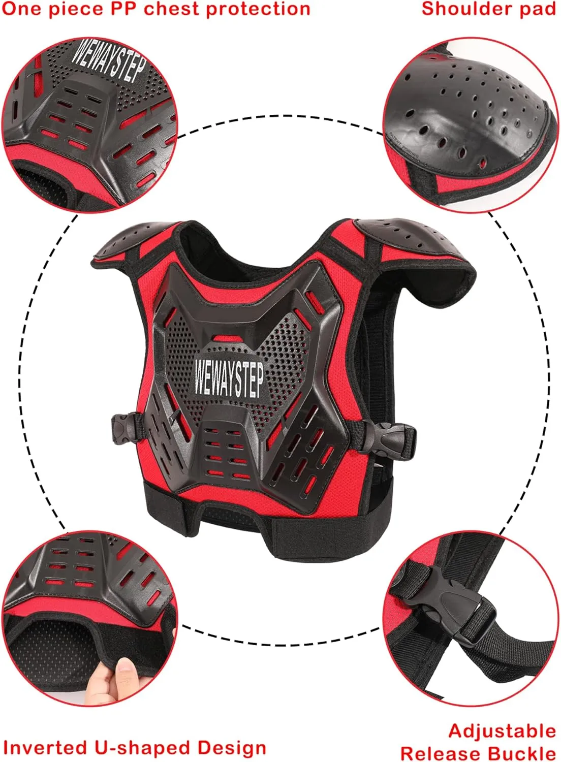 Kids Dirt Bike Gear Motorcycle Armor, Chest Protector Motocross Motorcycle Protective Gear Motorcycle Body Armor Vest with Elbow Knee Protector Pads Suit