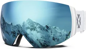 MAXJULI Ski Goggles Men Women,OTG Snow Goggles with Magnetic Interchangeable Anti-fog HD Lens UV Protection M6