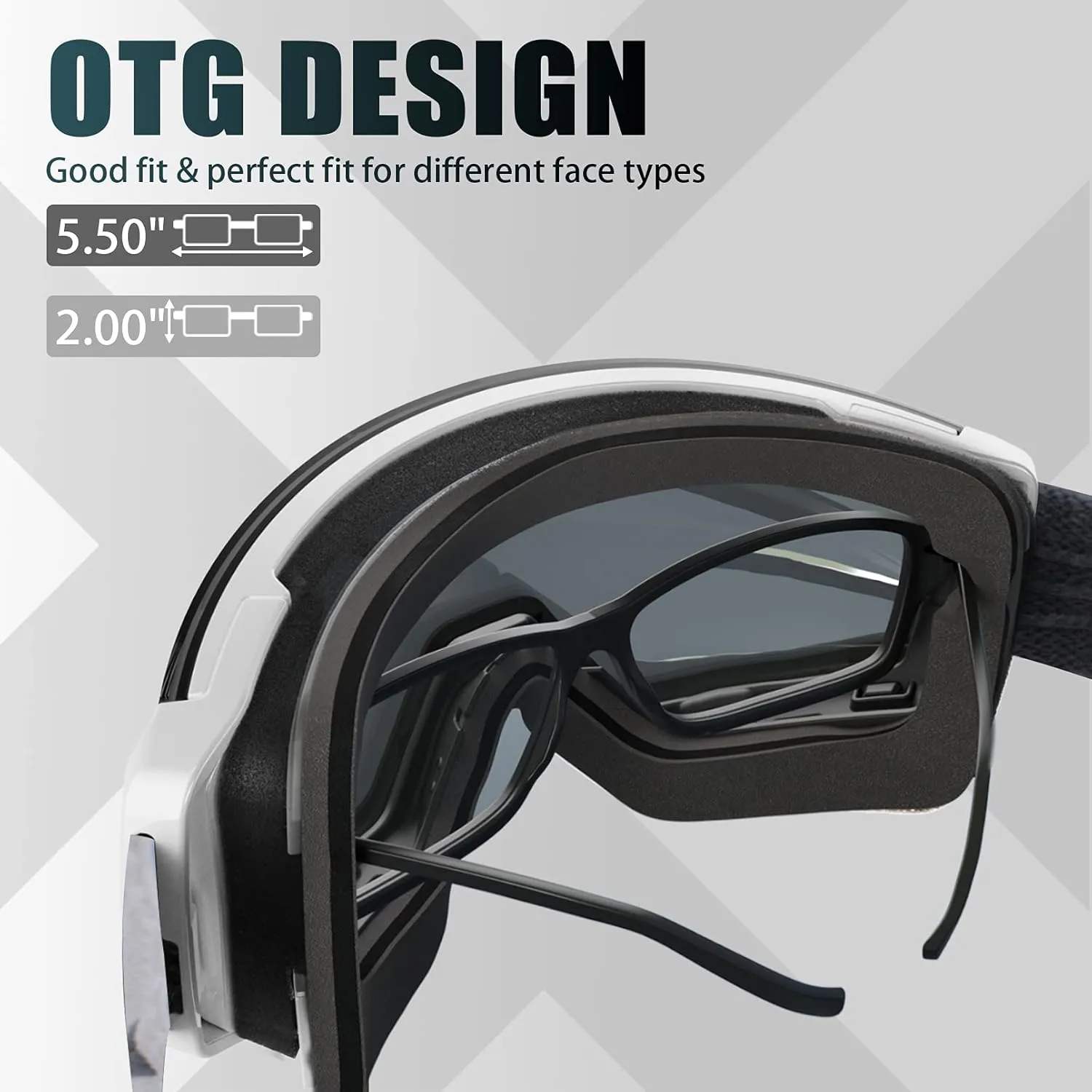 MAXJULI Ski Goggles Men Women,OTG Snow Goggles with Magnetic Interchangeable Anti-fog HD Lens UV Protection M6