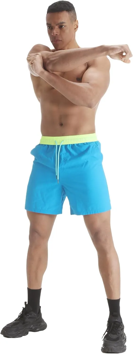 Mens Swim Trunks 6" Quick Dry Swim Shorts with Mesh Lining Swimwear Bathing Suits with Zipper Pocket
