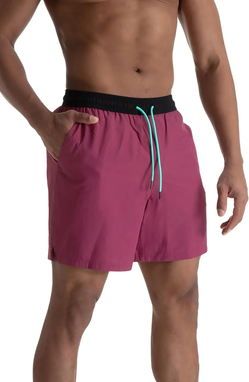 Mens Swim Trunks 6" Quick Dry Swim Shorts with Mesh Lining Swimwear Bathing Suits with Zipper Pocket