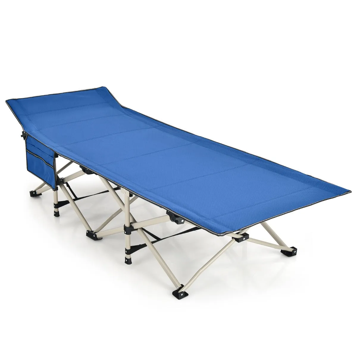 NNECW Foldable Camping Cot with Carry Bag for Camp &amp Beach &amp Home &amp Office-Blue