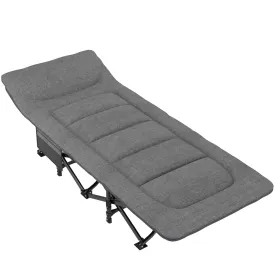 Nordcore Camping Cot Premium, Gray-190x68x40cm - max 200kg