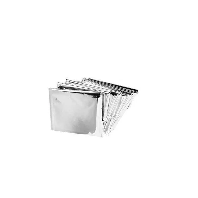 Pack of 10 - Large Emergency Survival Blankets 210x130cm, Outdoor Thermal Silver