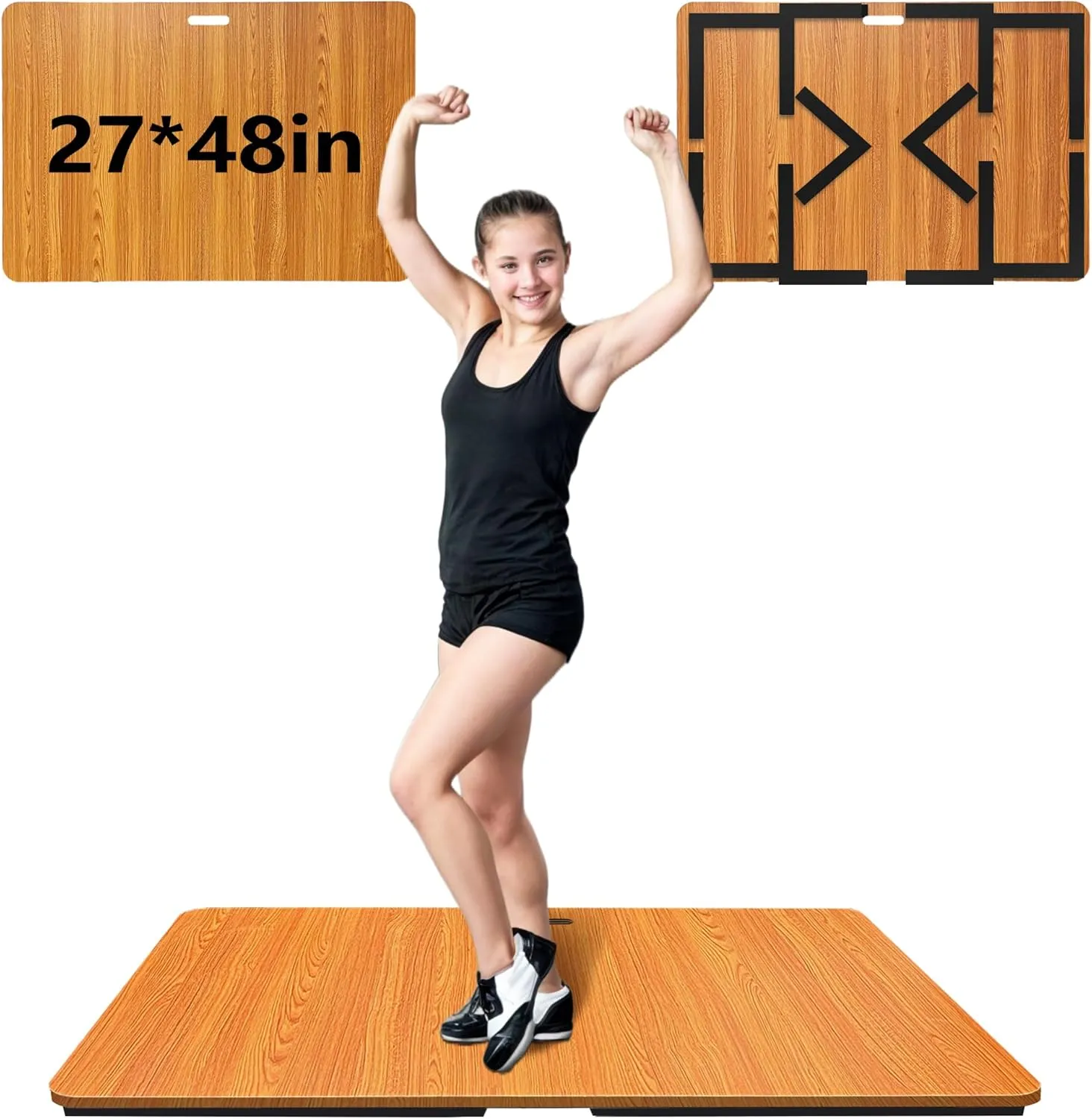 Portable Dance Floor, Tap Dance Floor, Tap Dancing Practice Board, Professional Tap Board for Tap Dancing, 48'' L x 27'' W