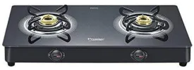 Prestige Royale Plus Glass 2 Burner Gas Stove, Black