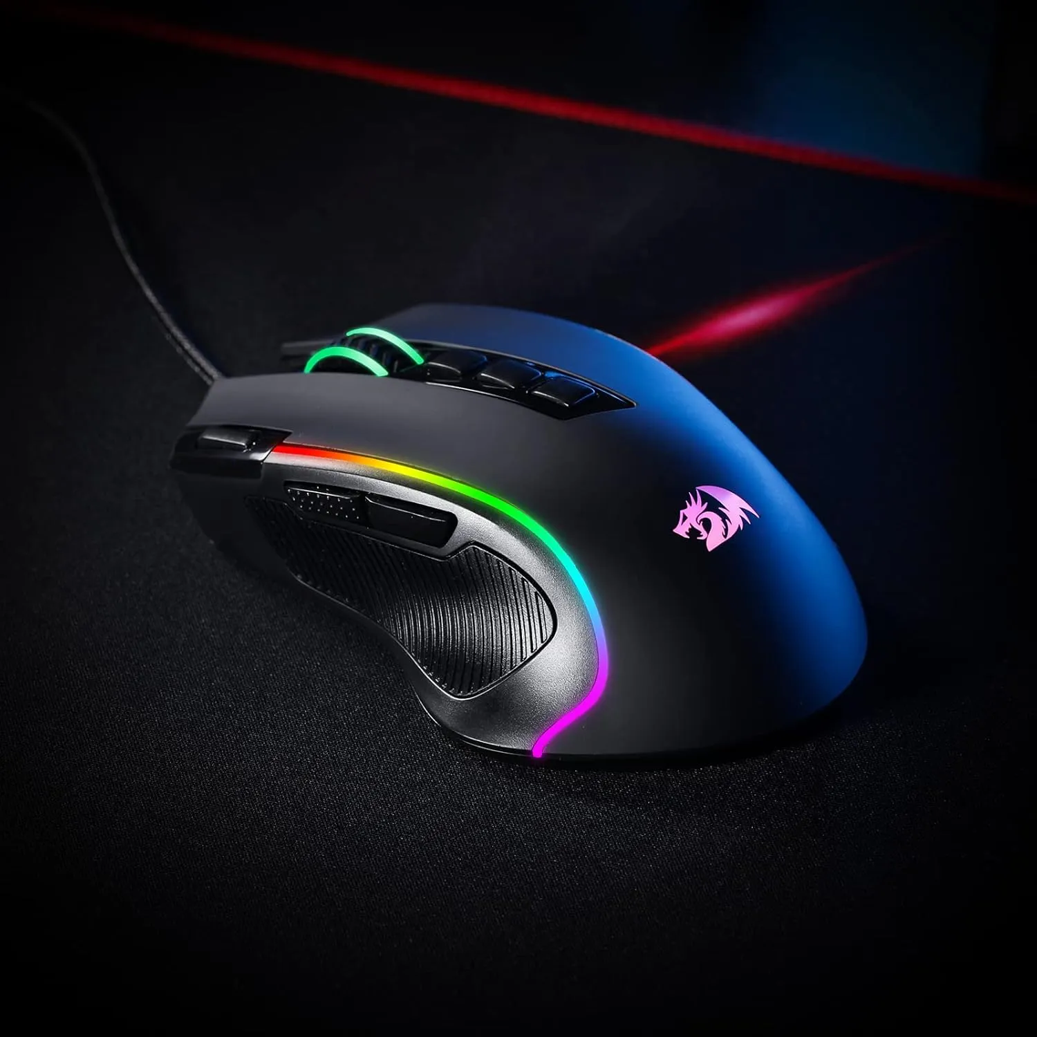 Redragon M612 Predator RGB Gaming Mouse, 8000 DPI Wired Optical Mouse with 11 Programmable Buttons & 5 Backlit Modes, Software Supports DIY Keybinds Rapid Fire Button