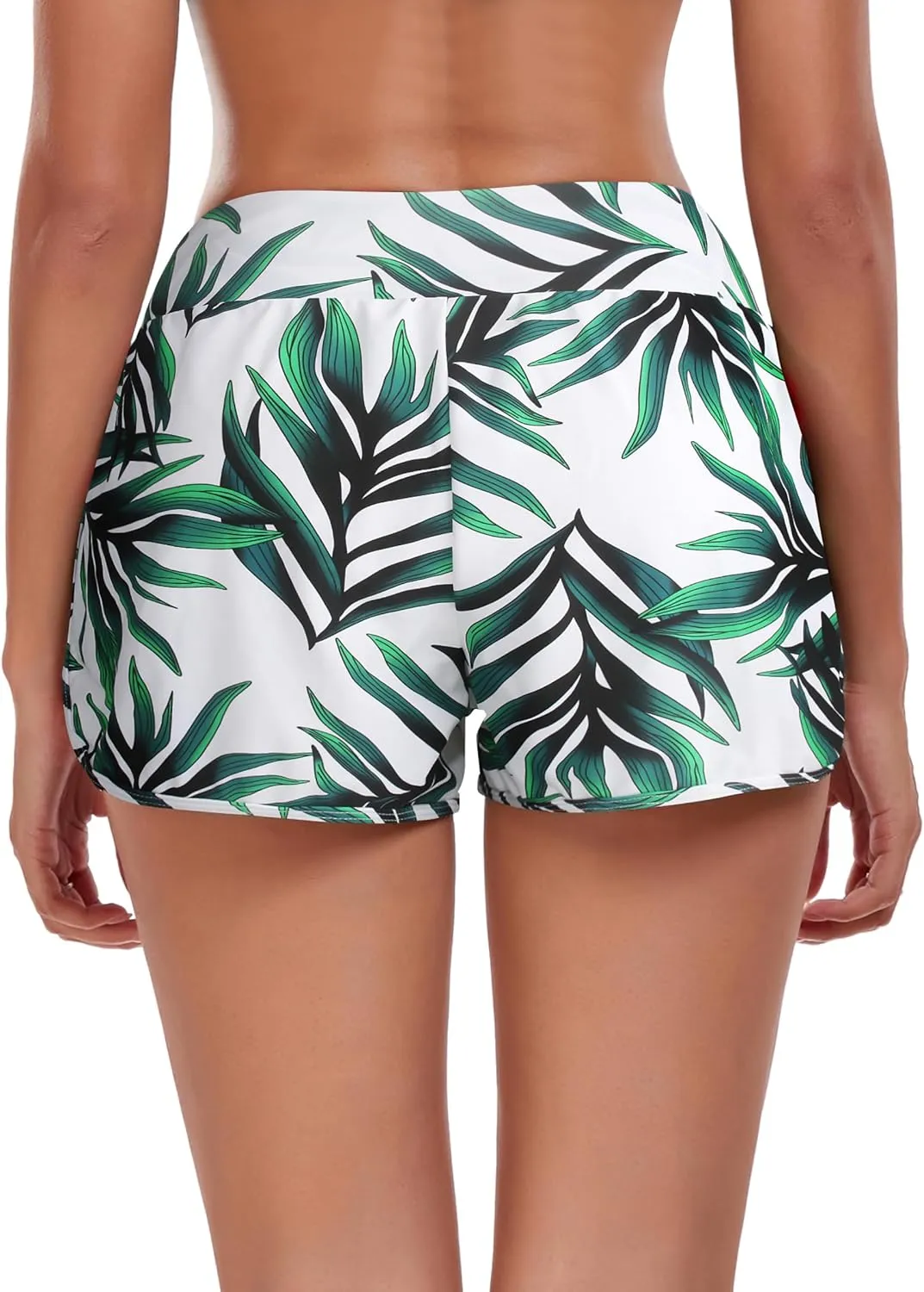 RELLECIGA Women's Board Shorts High Waisted Tummy Control Built-in Swim Shorts