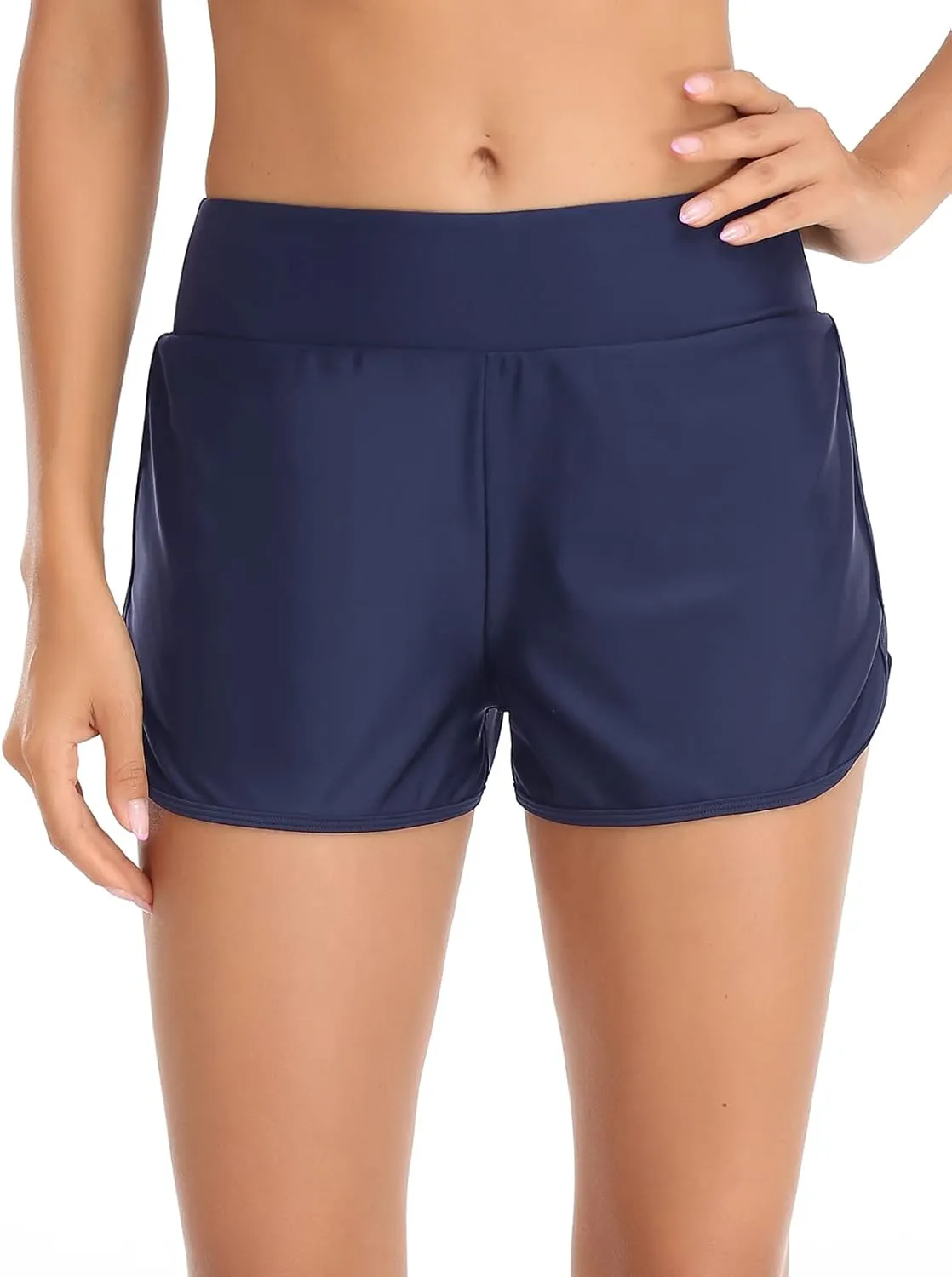 RELLECIGA Women's Board Shorts High Waisted Tummy Control Built-in Swim Shorts
