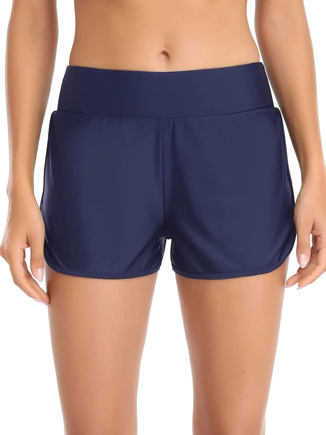 RELLECIGA Women's Board Shorts High Waisted Tummy Control Built-in Swim Shorts