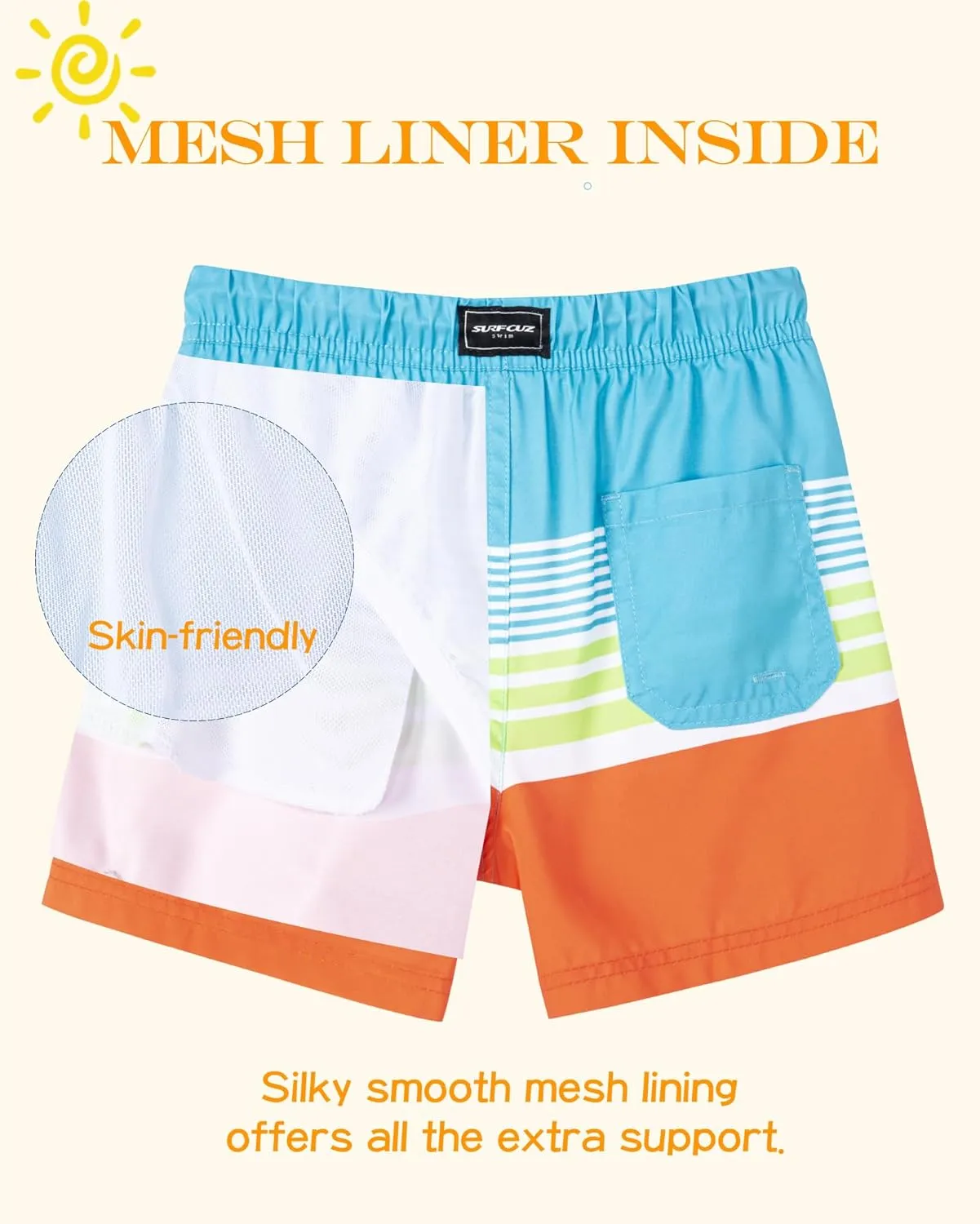 SURF CUZ Surfcuz Little Boys Swim Trunks UPF 50  Toddler Beach Shorts Swimsuit Kids Quick Dry Swimwear