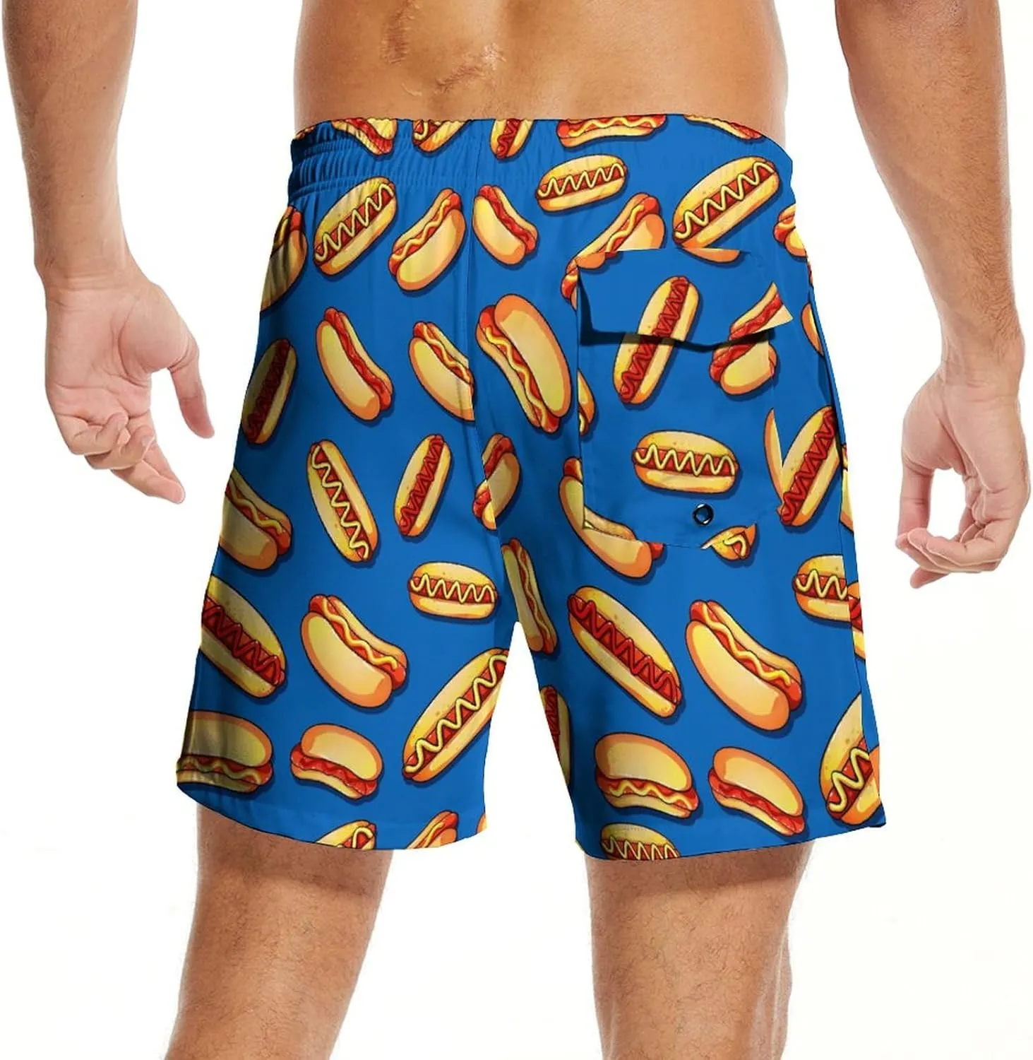 Tasneem Mens Swim Trunks with Compression Liner Swim Shorts 5 Inch Inseam Quick Dry Mens Bathing Suit