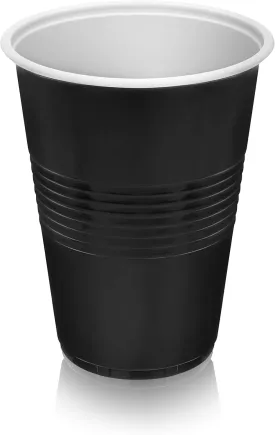 True Black 16oz Plastic Cups for Party, Disposable Drinking Cups Plastic Disposable Cups for Party, Beer Pong Cups, Black Plastic Cups, Set of 50