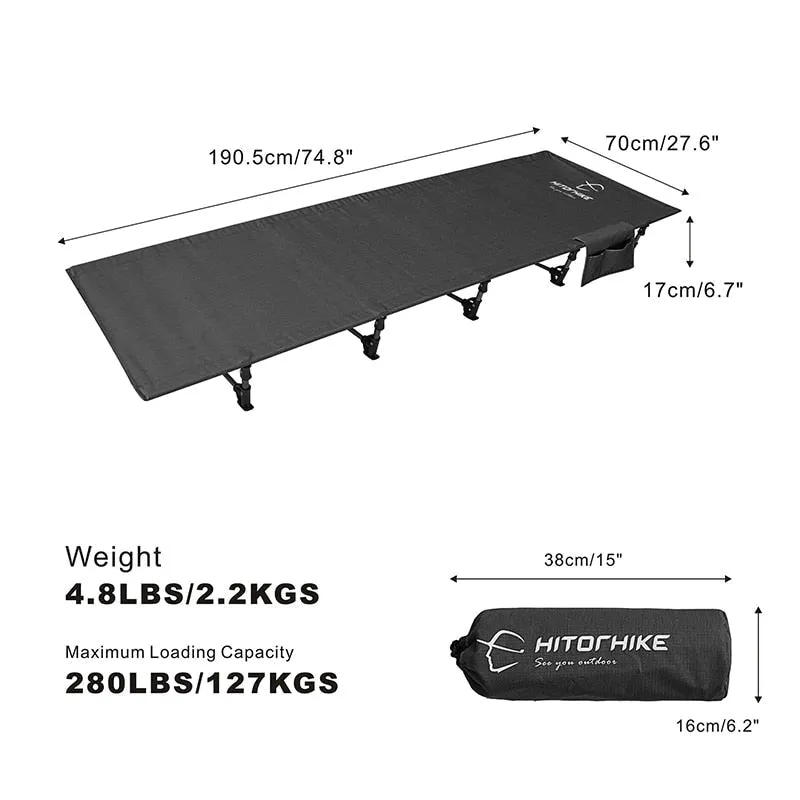 Ultralight Folding Camping Cot Bed - Portable, Compact for Outdoor Travel, Base Camp, Hiking, Mountaineering