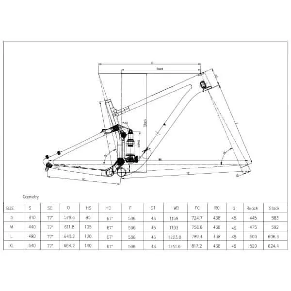 XC MTB Frame S3 100mm Travel