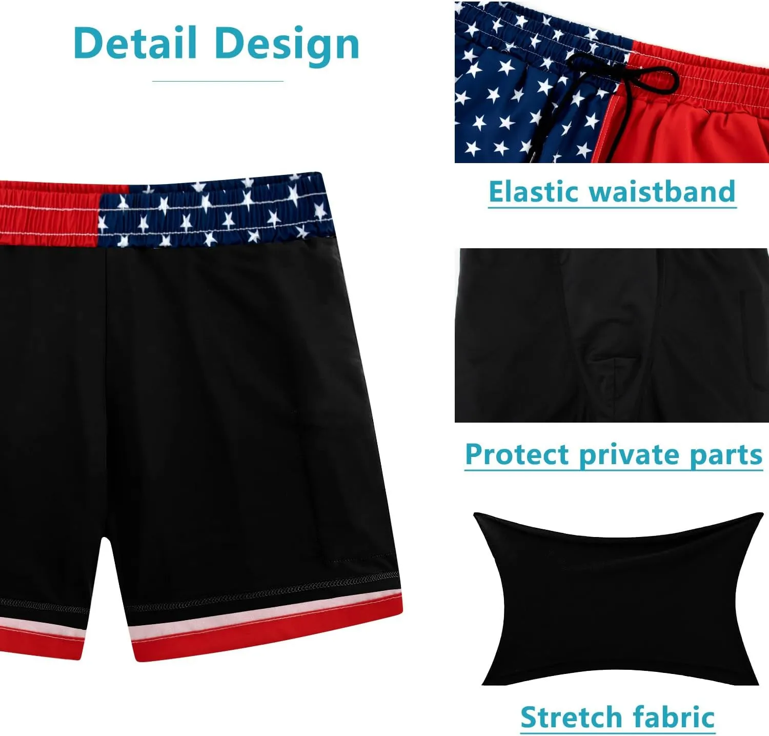 XiaoMoSha Mens Swim Trunks with Compression Liner 7" Quick Dry Board Shorts Bathing Suit with Pockets Swimwear Swimsuit S-2XL