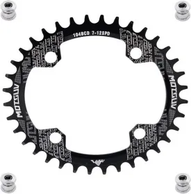 YBEKI Pro-Grade 104BCD Chainring (30-52T) CNC 7075-T6 Aluminum Narrow-Wide MTB/Road Round Oval Bike Chainwheel | Shimano/SRAM 8-11 Speed Compatible | 573MPa Strength(Black/Red/Blue)